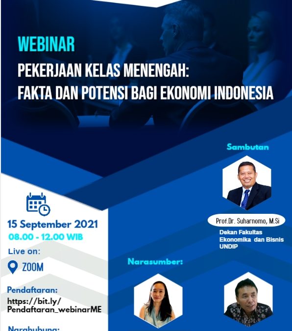 Webinar Magister Ilmu Ekonomi Undip “Pekerjaan Kelas Menengah : Fakta dan Potensi Bagi Ekonomi Indonesia”