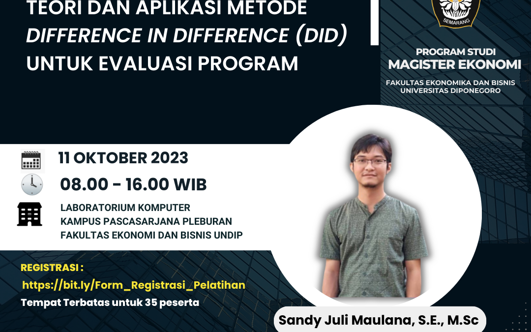 PELATIHAN : TEORI DAN APLIKASI METODE DIFFERENCE IN DIFFERENCE (DID) UNTUK EVALUASI PROGRAM